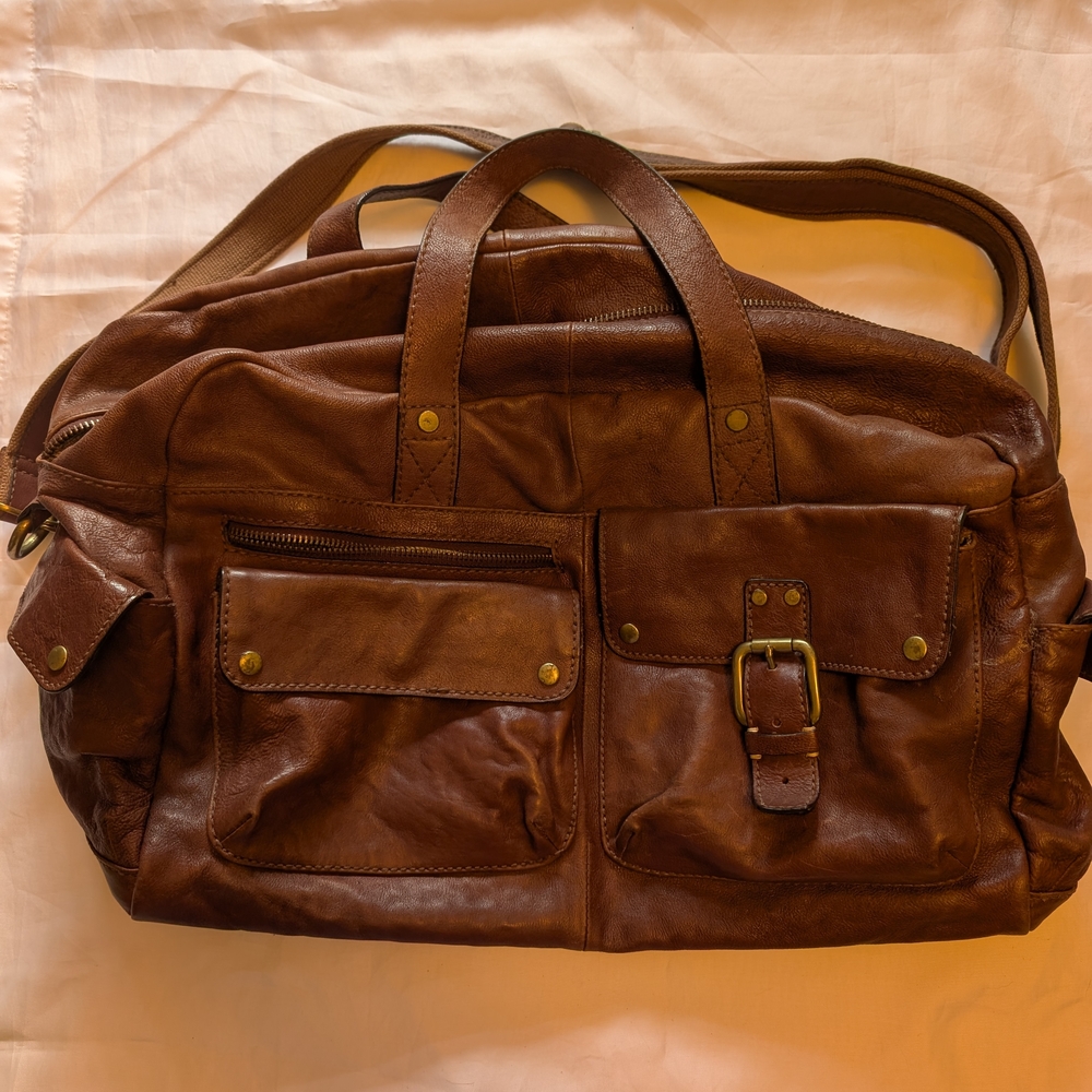 Fossil Leather Duffle Travel Bag